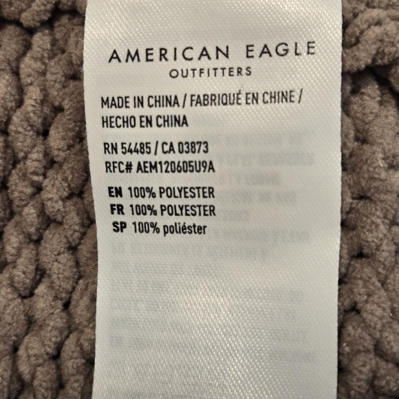 American Eagle Chunky Knit Oversized Tan Open Front Sweater Cardigan Size Small - Picture 6 of 7